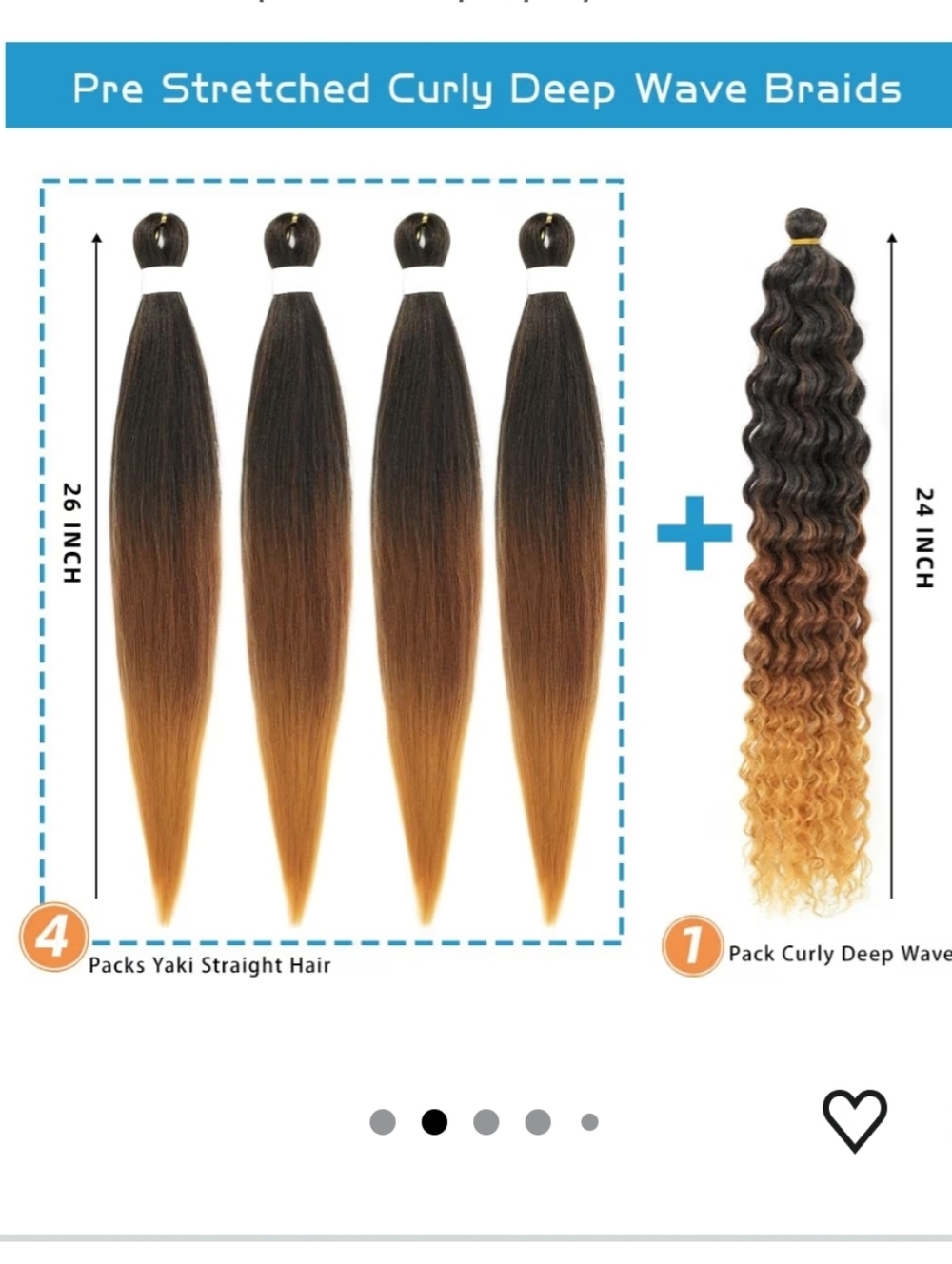 Black to Brown Blonde Boho Braiding Hair Pre Stretched (5Packs 1b/30/27) - Picture 2 of 6